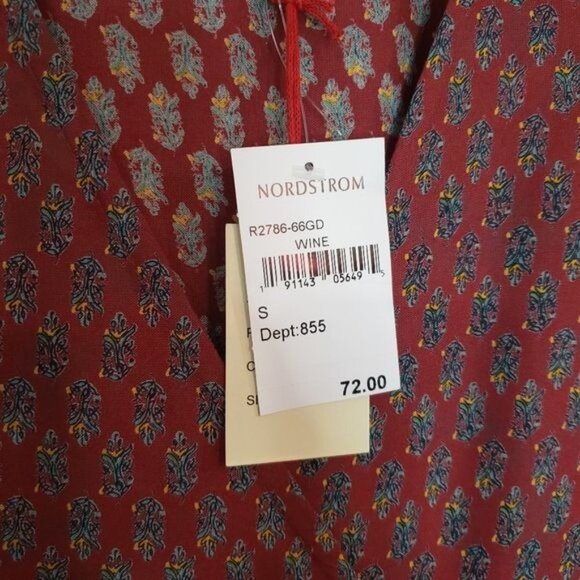 NWT Raga Avah Floral Faux Wrap Mini Dress In Wine Size Small - Picture 5 of 9